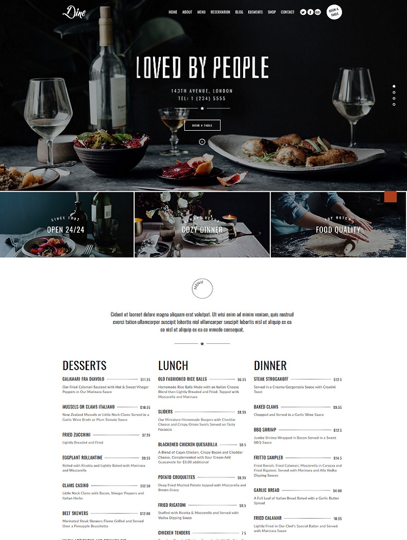 modelesitewebrestaurant – La Petite Ourse, création web et